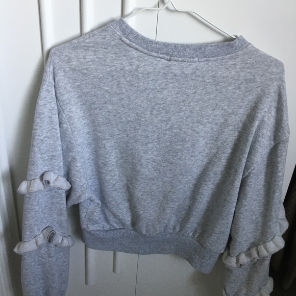 Gray cropped sweatshirt - Picture 3 of 3